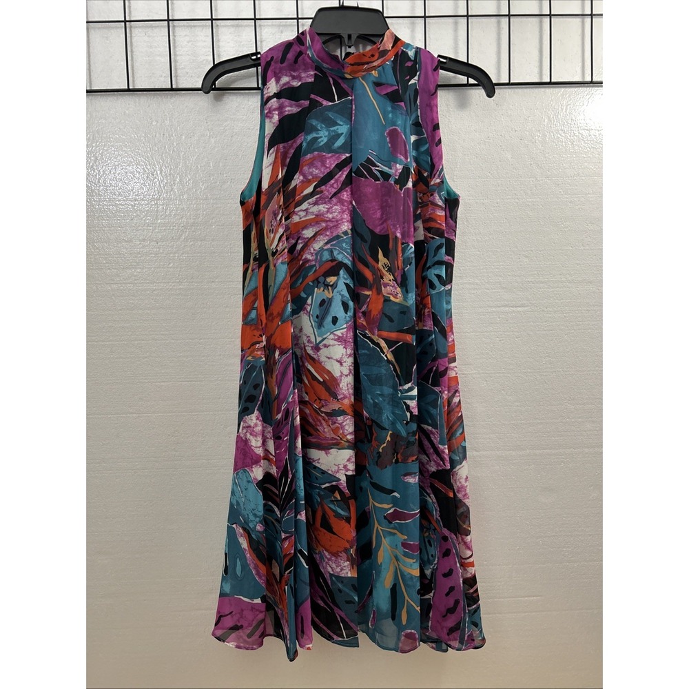 Signature Robbie Bee Vintage Y2K Floral Tropical Dress Size 8‎ Petite SKU 60077